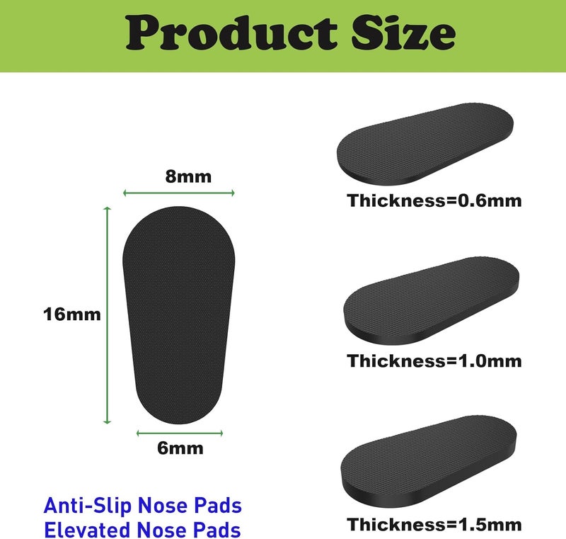 fusanwin Eyeglass Nose Pads 0.6mm Ultra-Thin, Thousands of Frog-Inspired Microstructured Fibers, Anti-Slip Soft Adhesive Glasses Nose Pads, Silicone Nose Pad for Glasses, Sunglasses (10 Black Pairs) - Image 3